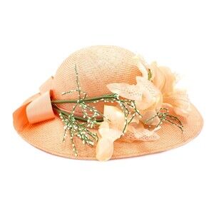 60s Mr. Kurt Original Wide Brim Peaches & Cream Orchid Hat